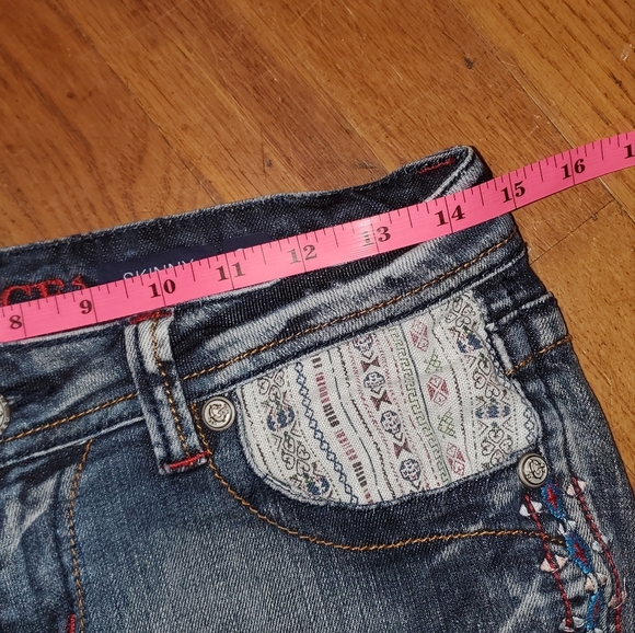 Grace in LA Mixed Pattern Jeans - Picture 6 of 11